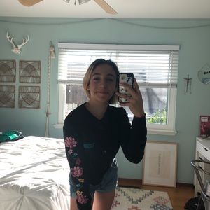 vans floral crop top